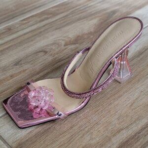 MACH & MACH Flower Crystal Embellished Heel Slide Eur. 39.5